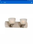 2-LIGHT Vanity Fixture Brushed Nichel/alabaster Swirl Glass Shade By Monument. Fixed Price $39.99.