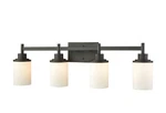 Thomas Lighting Belmar 4-LIGHT Oil Rubbed Bronze W/opal White Glass Bath. Fixed Price $87.99.