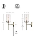 Johnson 1-LIGHT Plug-in Or Hardwire Wall Sconce, Antique Brass, Clear Glass. Fixed Price $36.89.