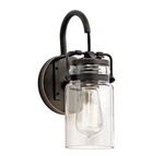 Kichler Brinley 1-LIGHT Olde Bronze Wall Sconce With Clear Glass Shade 45576. Fixed Price $62.99.