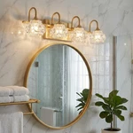 23 Inch Gold Crystal Shade Vanity 4-LIGHTS Wall Fixture Bathroom Mirror. Fixed Price $76.99.
