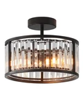 Lhlyclx Black Flush Mount Ceiling Light, 2- Caged Crystal Chandelier, S.... Fixed Price $86.24.