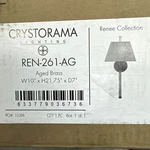 Crystorama Wall Sconce Light W/ Shade Aged Brass 22" Tall Renee REN-261-AG *read. Fixed Price $64.79.