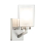 Modern 1 Sconce Wall Lighting Indoor Brushed Nickel Dual Glass. Fixed Price $44.99.
