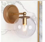 Uolfin Transitional Globe Bathroom Wall Sconce 1-LIGHT Brass Gold Powder. Fixed Price $59.00.
