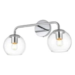 Living District Genesis 2-LIGHT Iron & Glass Bath Sconce Chrome/clear. Fixed Price $114.00.