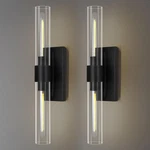 Zhtiechui 22.8" Black Wall Sconce 2-LIGHT Modern Bathroom Vanity Set. Fixed Price $178.80.