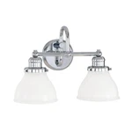 Capital Lighting Baxter Vanity, Chrome, Milk Glass 8302CH-128. Fixed Price $198.00.