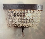 New Portfolio, "breely" Antique Pewter Pocket Wall Sconce Glass Bead Strands. Fixed Price $49.99.