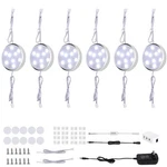 Led Under Cabinet Lighting KIT,6 Pack Linkable Puck Lights With Touch Dimmer,.... Fixed Price $36.14.