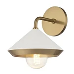 Marnie 1-LIGHT Aged Brass Wall Sconce With White Shade By Mitzi Hudson Valley. Fixed Price $100.00.