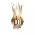 Alsy 10 In. 1-LIGHT Brushed Gold Sconce With Open Rod Metal Shade 24301-000. Fixed Price $42.31.