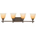 Brushed Oil Bronze And Champagne Sunset Glass 4 Light Bath Wall Vanity Orig $260. Fixed Price $59.99.