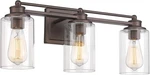 Industrial 3-LIGHT Vanity Fixture Oil-rubbed Bronze Finish. Fixed Price $167.97.
