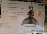 Kichler 34864 Led Pendant Bronze Farmhouse Metal Shade W/ Frosted Glass Light #1. Fixed Price $50.00.