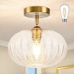 Bagood Gold Semi Flush Mount Ceiling Light Fixture Vintage Clear. Fixed Price $76.99.