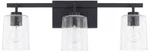 Greyson 24 1/2" Wide Matte Black 3-LIGHT Vanity Bath. Fixed Price $244.00.