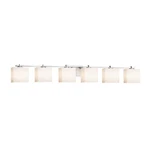 Justice Design Fusion Era 6-LT Bath, Rect/opal/ch E26 FSN-8446-55-OPAL-CROM. Fixed Price $568.00.