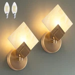 Natural Alabaster Wall Sconces - Modern Marble Light Fixtures (set Of 2). Fixed Price $256.99.