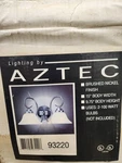 Aztec 93220 Brushed Nickel Finish Wall Light Fixture W/glass Shades New No Box. Fixed Price $19.99.