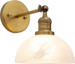 1-LIGHT Vintage Wall Sconce With Milk White Glass Shade, Rustic Brass. Fixed Price $83.94.