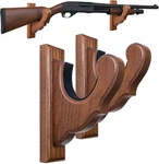 Wooden Rifle Wall Mount Set Of 2 Real Hardwood Gun Rack Hooks Brown Display. Fixed Price $26.35.