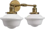 Pathson 2-LIGHTS Milk White Glass Wall Sconce Lights, Modern Classic Brass. Fixed Price $179.99.