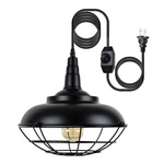 Hmvpl Plug Hanging Fixtures, Black Cage Pendant Light, Metal.... Fixed Price $74.10.