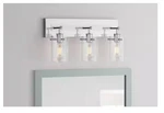 Hampton Bay Regan 21" 3-LIGHT Chrome Bathroom Vanity W/clear Glass Shades. Fixed Price $53.98.