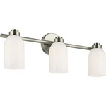 Kichler Shae 3 Light Wall Mt Bath Arm, Champagne Bronze/cased Opal - 55202CPZ. Fixed Price $264.99.