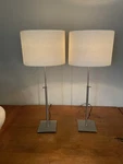 Pair Of Ikea Alang White Adjustable Height Lamps. Fixed Price $75.00.