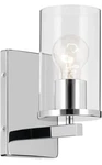 Kichler Crosby 1-LIGHT Chrome Bathroom Wall Sconce W/ Clear Glass Shade. Fixed Price $29.49.