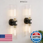 Phaosio Black And Gold Wall Sconces Set Of 2, Hardwired Bathroom Light Fixtures,. Fixed Price $49.89.