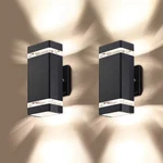Lmp 2PACK Led Outdoor Wall Light Square Up Down Exterior Sconce Waterproof Black. Fixed Price $45.00.