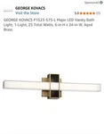 Kovacs P1523-575-L Bathroom Fixtures Indoor Lighting. Fixed Price $87.00.