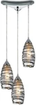 Elk 31338TWISTER 3-LIGHT Pendant With Vine Wrap Glass 10-INCH Polished Chrome. Fixed Price $249.00.