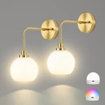 Battery Operated Wall Sconces Set Of 2, Gold Rechargeable Wireless Light.... Fixed Price $83.98.