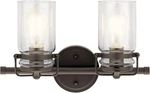 Kichler Brinley 15.75 In. 2-LIGHT Olde Bronze Vanity W/ Clear Glass. Fixed Price $79.00.
