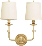 Hudson Valley Logan Aged Brass Two-light Wall Sconce 16" Wide, 15.875" High. Fixed Price $1281.99.