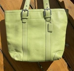 Coach Hampton Light Green Tote. Fixed Price $120.00.