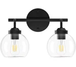 Industrial Black Bathroom Vanity Lights 2-LIGHT, Clear Glass, Ralbay. Fixed Price $18.00.