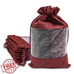 Thedisplayguys 12PK Maroon Linen Burlap Organza X-large Bags. Fixed Price $20.00.