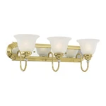 Livex Lighting 1003 Chrome/brass Belmont 3-LIGHT Vanity. Fixed Price $219.96.