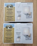 Hampton Bay Delcambre Sconce Brushed Nickel Frosted Glass 1000037475 Lot 2. Fixed Price $49.99.