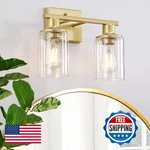 Litaddscen 2-LIGHT Gold Bathroom Vanity Fixtures Over Mirro. Fixed Price $54.04.