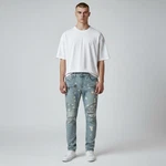 $325 Hudson Men's Light Blue Blinder Biker V2 Skinny Distressed Jeans Size 29. Fixed Price $68.00.