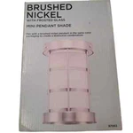 Brushed Nickel W/ Frosted Glass Mini Pendant Shade 2.25" Fitter, 6.23"D, 9.20"H. Fixed Price $21.35.