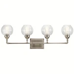 Kichler Niles Bath 4LT, Antique Pewter, Clear Seeded - 45593AP. Fixed Price $274.97.