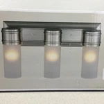 Hampton Bay Charenton 3 Vanity Bathroom Fixture Lighting, Brushed Nickel. Fixed Price $19.95.