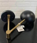 Mercana Light Lamp Black Gold Brass Metal Dome Shad Wall Mount Sconce Swivel Arm. Fixed Price $74.00.